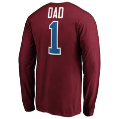 Colorado Avalanche #1 Dad Long Sleeve T-Shirt - Burgundy - NHL 3990317