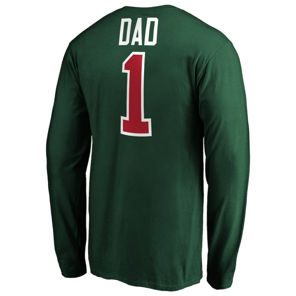 Minnesota Wild #1 Dad Long Sleeve T-Shirt - Green - NHL 3990324