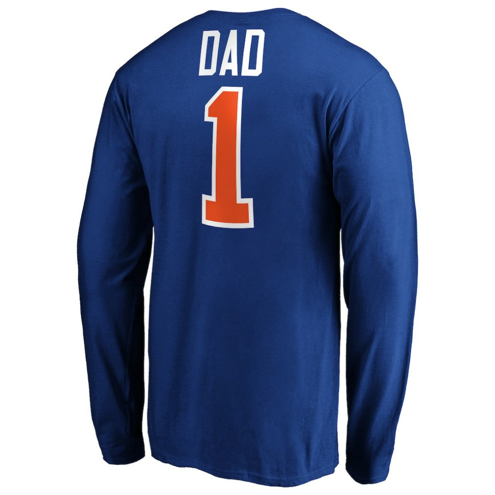 New York Islanders #1 Dad Long Sleeve T-Shirt - Royal - NHL 3990328
