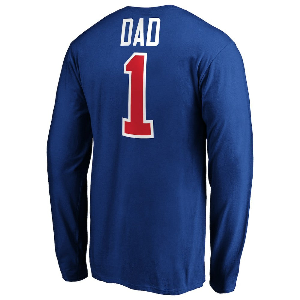 New York Rangers #1 Dad Long Sleeve T-Shirt - Blue - NHL 3990329