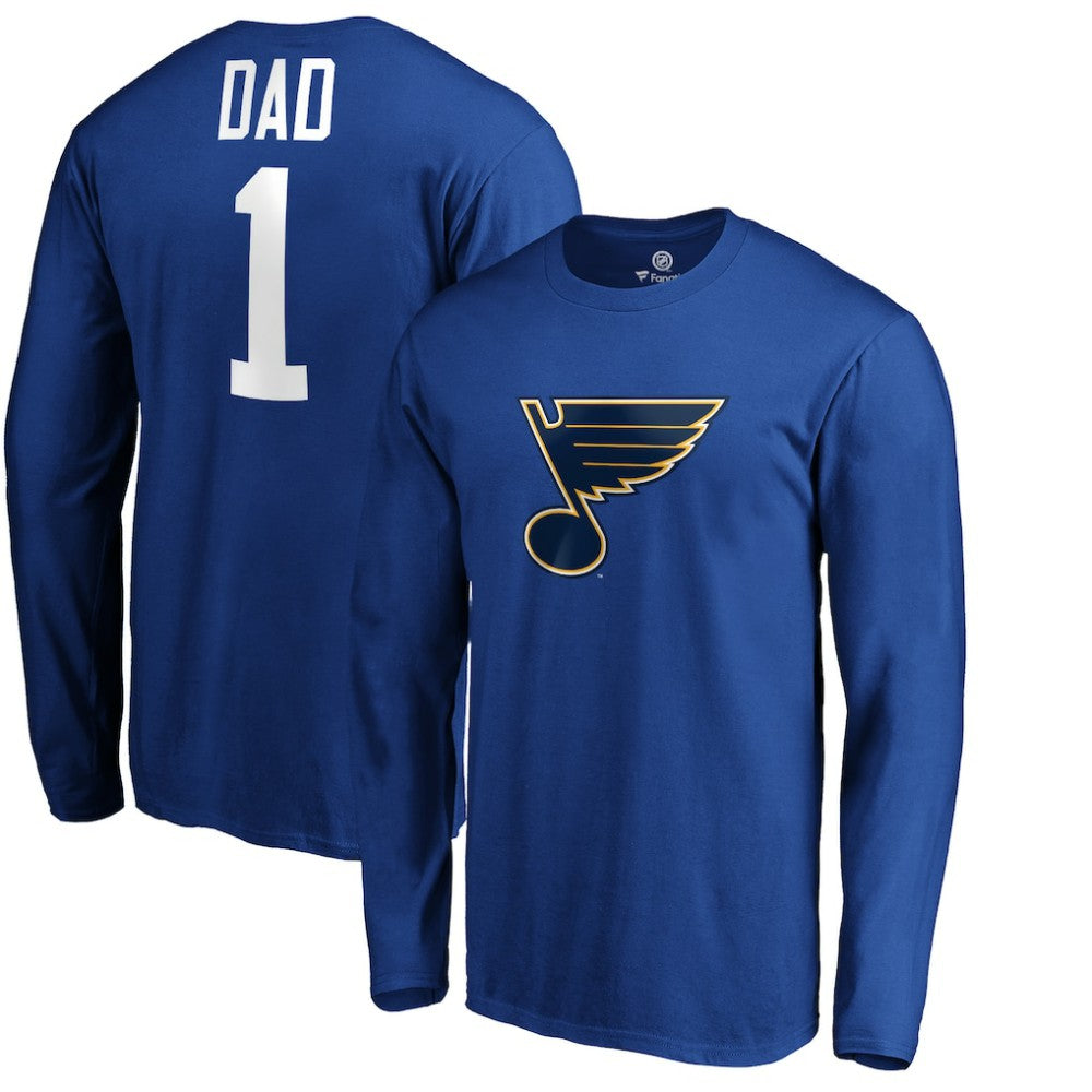 St. Louis Blues #1 Dad Long Sleeve T-Shirt - Blue - NHL 3990334