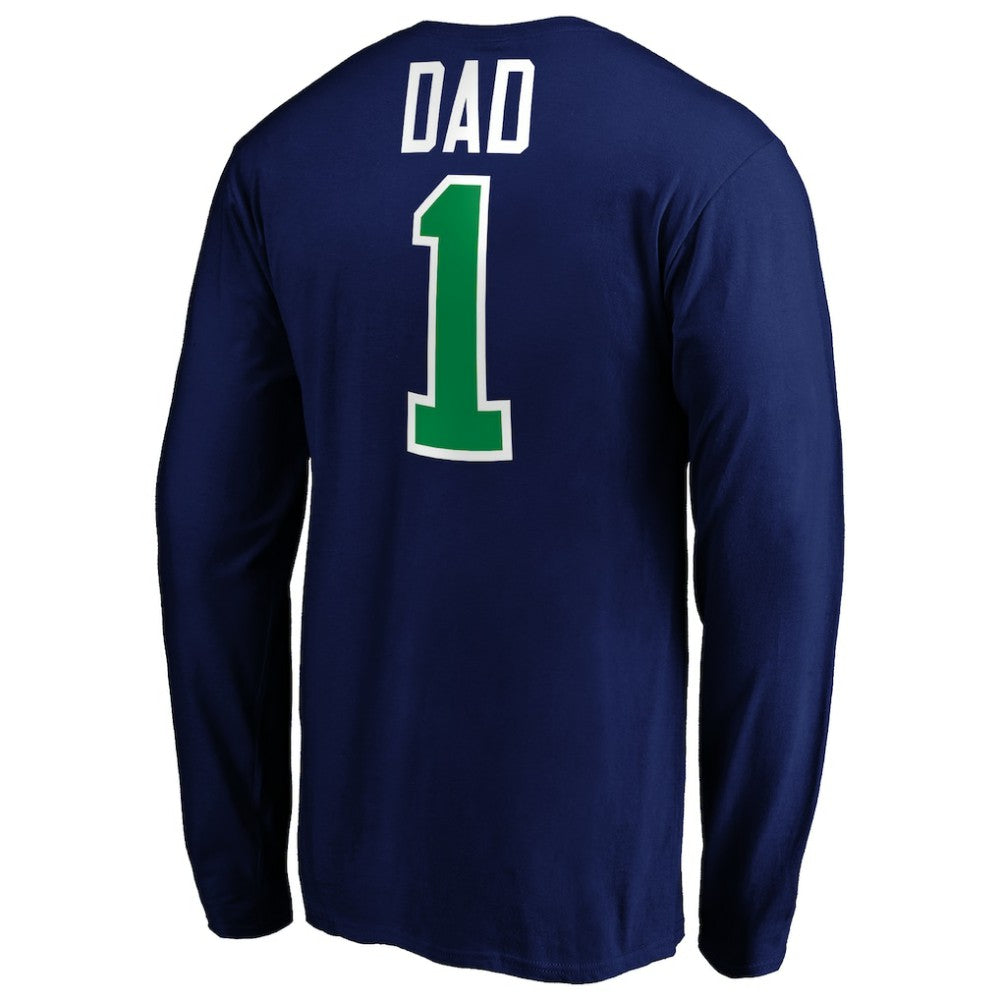 Vancouver Canucks #1 Dad Long Sleeve T-Shirt - Blue - NHL 3990337