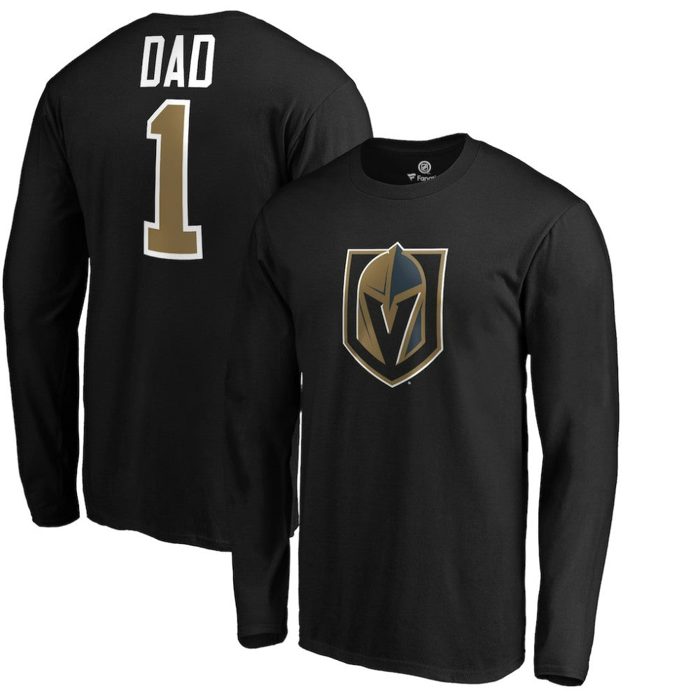 Vegas Golden Knights #1 Dad Long Sleeve T-Shirt - Black - NHL 3990338