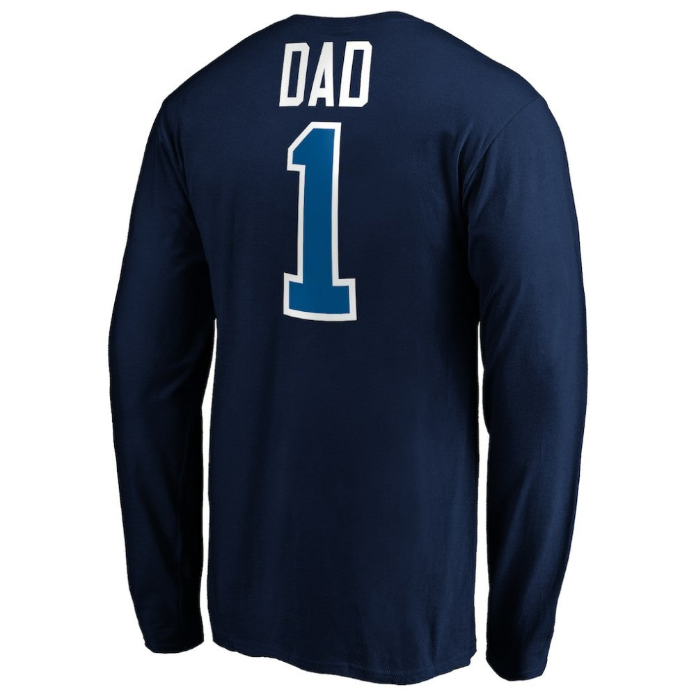 Winnipeg Jets #1 Dad Long Sleeve T-Shirt - Navy - NHL 3990340