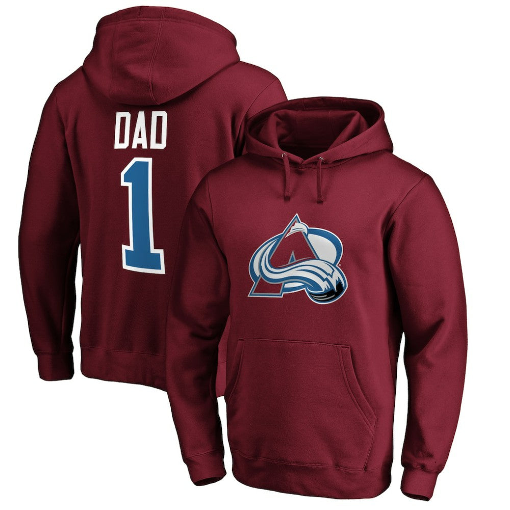 Colorado Avalanche #1 Dad Pullover Hoodie - Burgundy - NHL 3990348