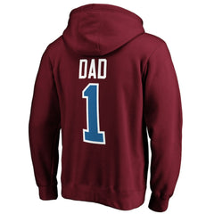 Colorado Avalanche #1 Dad Pullover Hoodie - Burgundy - NHL 3990348