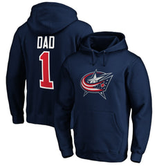 Columbus Blue Jackets #1 Dad Pullover Hoodie - Navy - NHL 3990349