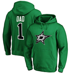 Dallas Stars #1 Dad Pullover Hoodie - Kelly Green - NHL 3990350