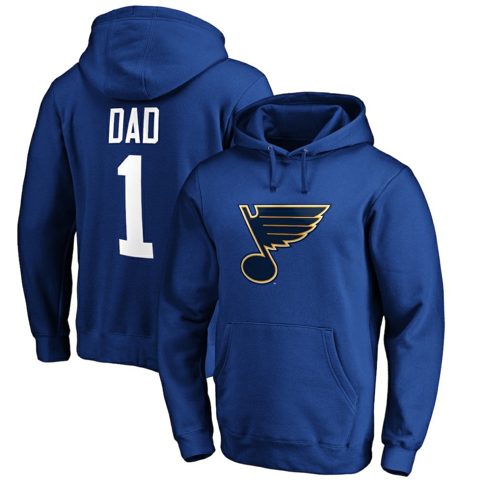 St. Louis Blues #1 Dad Pullover Hoodie - Blue - NHL 3990365