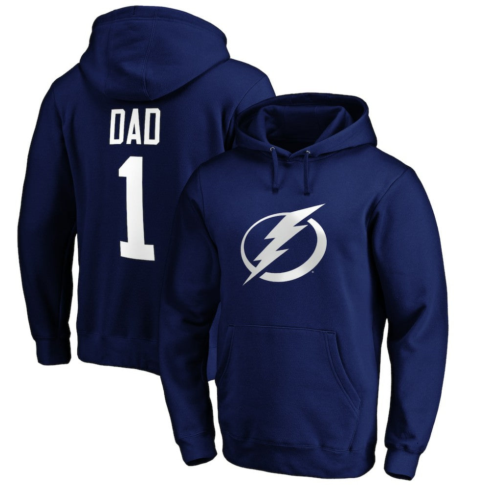 Tampa Bay Lightning #1 Dad Pullover Hoodie - Blue - NHL 3990366