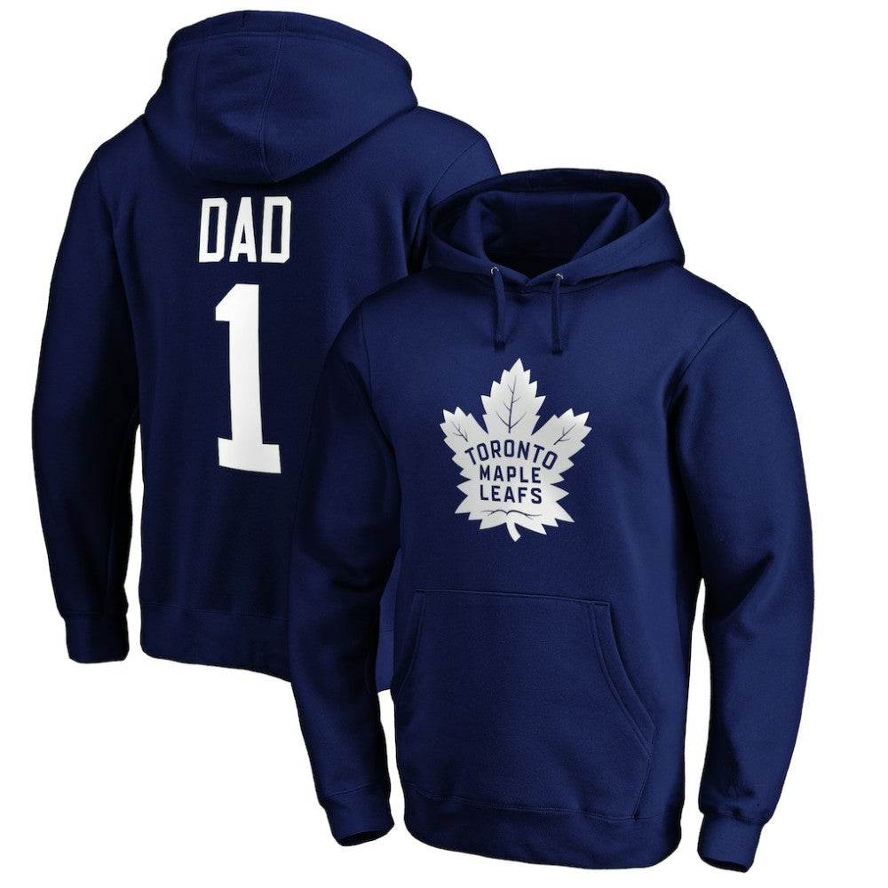 Toronto Maple Leafs #1 Dad Pullover Hoodie - Blue - NHL 3990367
