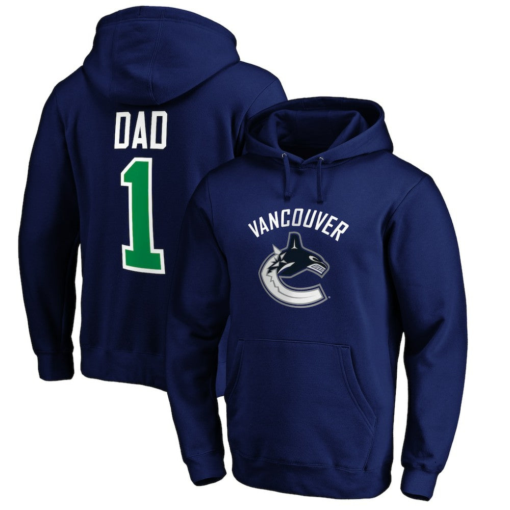 Vancouver Canucks #1 Dad Pullover Hoodie - Blue - NHL 3990368