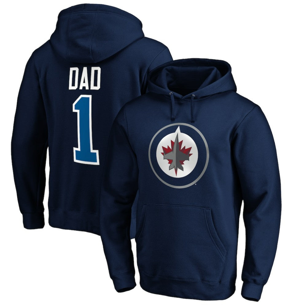 Winnipeg Jets #1 Dad Pullover Hoodie - Navy - NHL 3990371
