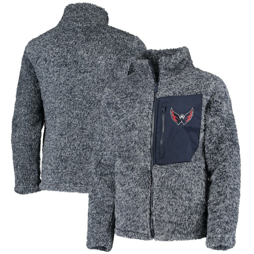 Washington Capitals Girls Youth Fan Gear Sherpa Full-Zip Jacket - Navy - NHL 3990790