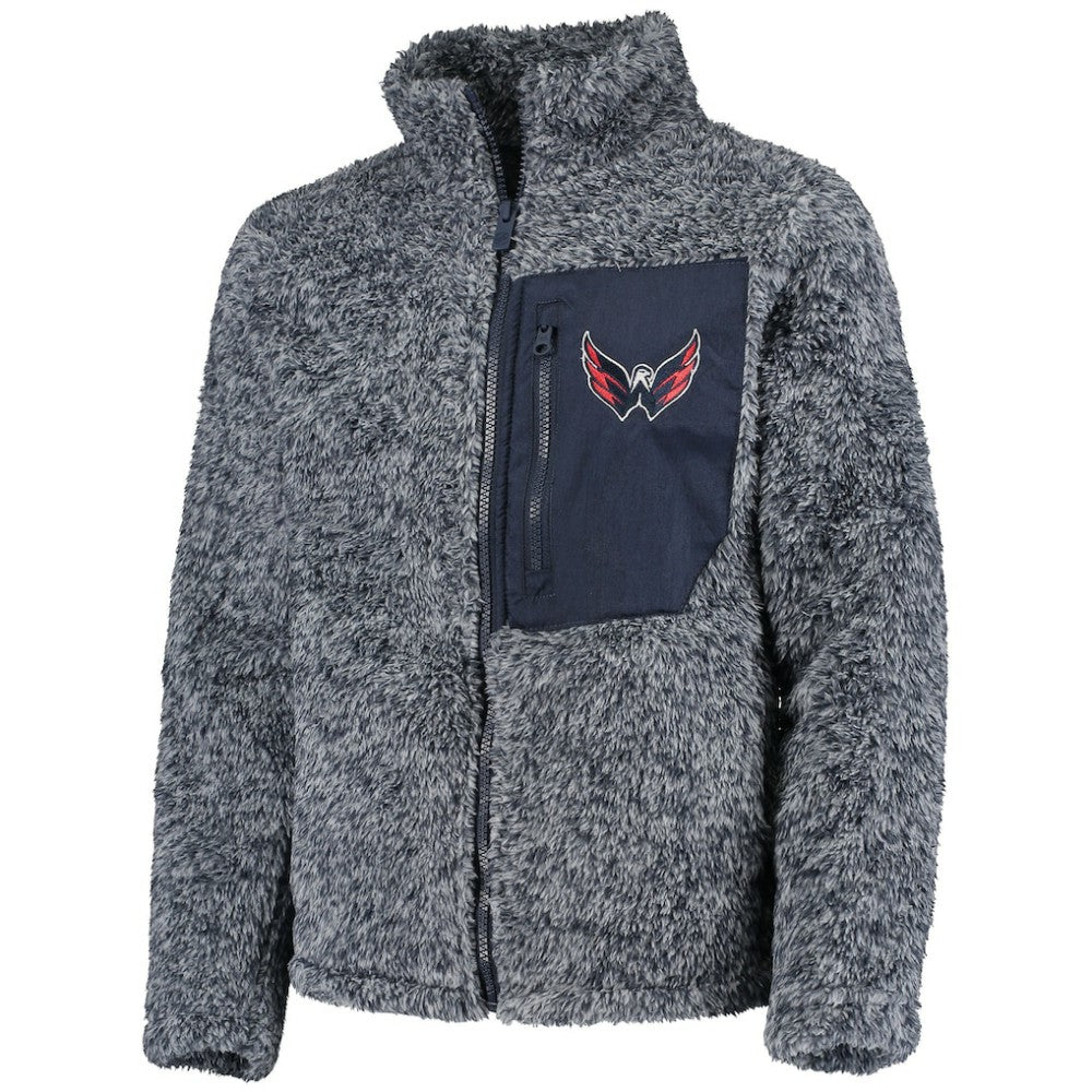Washington Capitals Girls Youth Fan Gear Sherpa Full-Zip Jacket - Navy - NHL 3990790