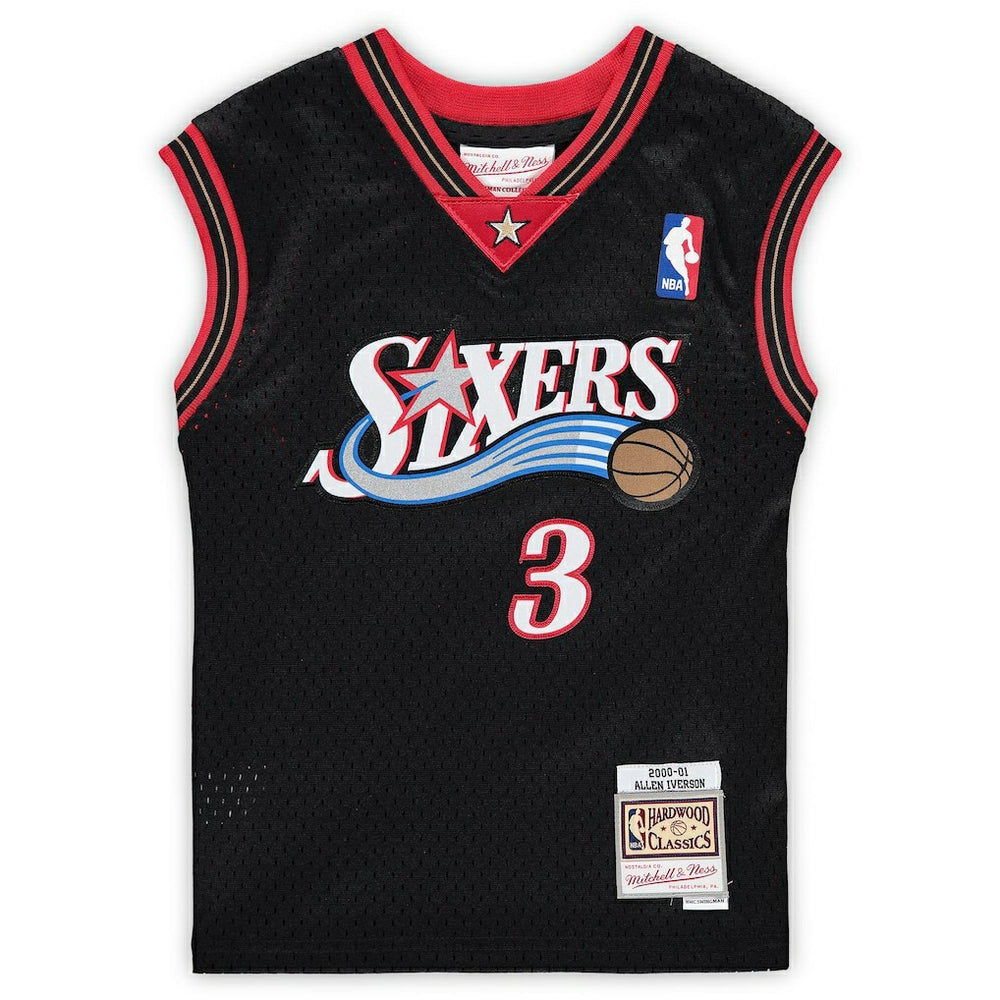 Allen Iverson Philadelphia 76ers Preschool 2000-2001 Hardwood Classics Throwback Team Jersey Black | Mitchell & Ness outlet