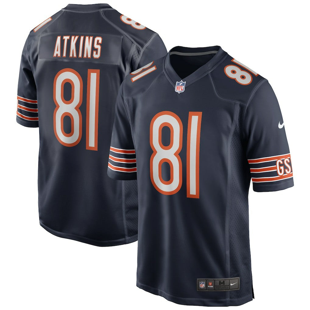 Nike Doug Atkins Chicago Bears Game Retired Player Jersey Navy