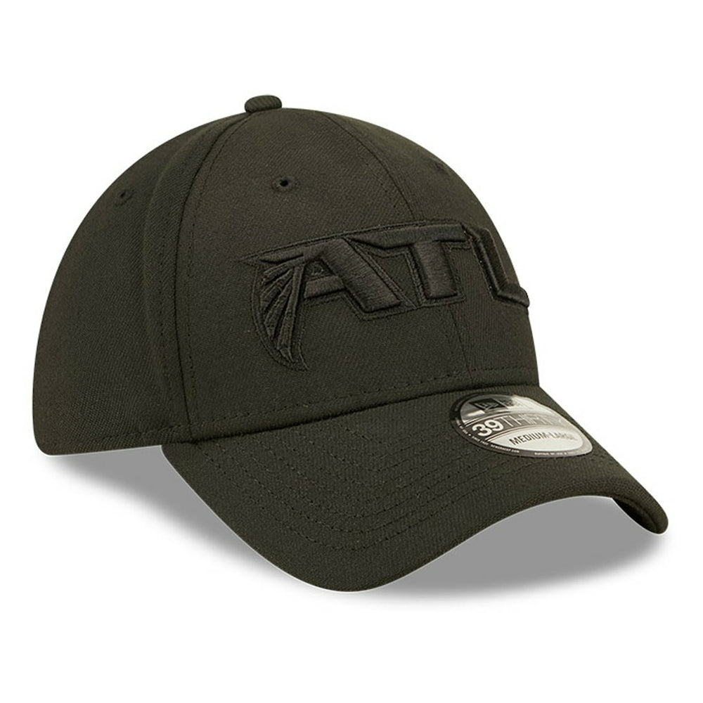 Atlanta Falcons New Era Black On Black Alternate Logo 39THIRTY Flex Hat
