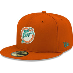 Miami Dolphins New Era Omaha Throwback 59FIFTY Fitted Hat Orange