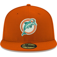Miami Dolphins New Era Omaha Throwback 59FIFTY Fitted Hat Orange