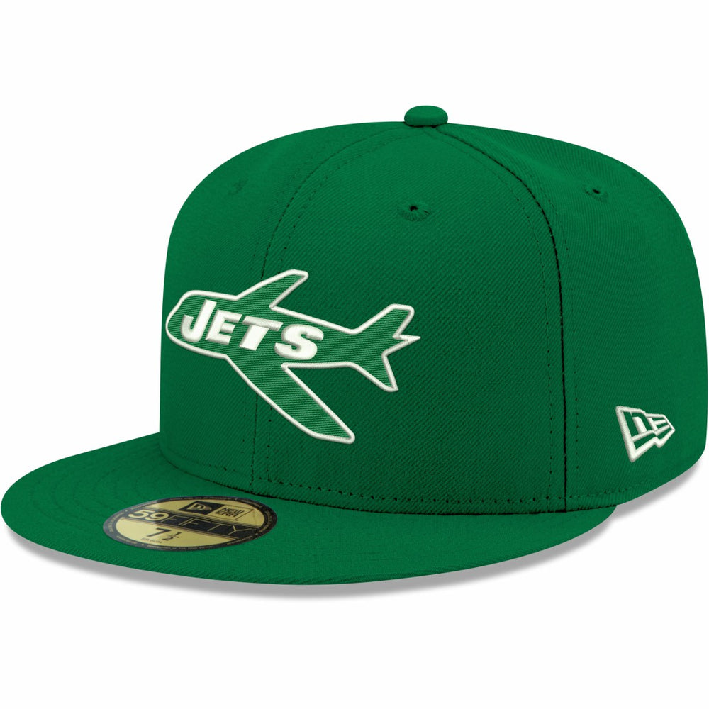 New York Jets New Era Omaha Throwback 59FIFTY Fitted Hat Kelly Green