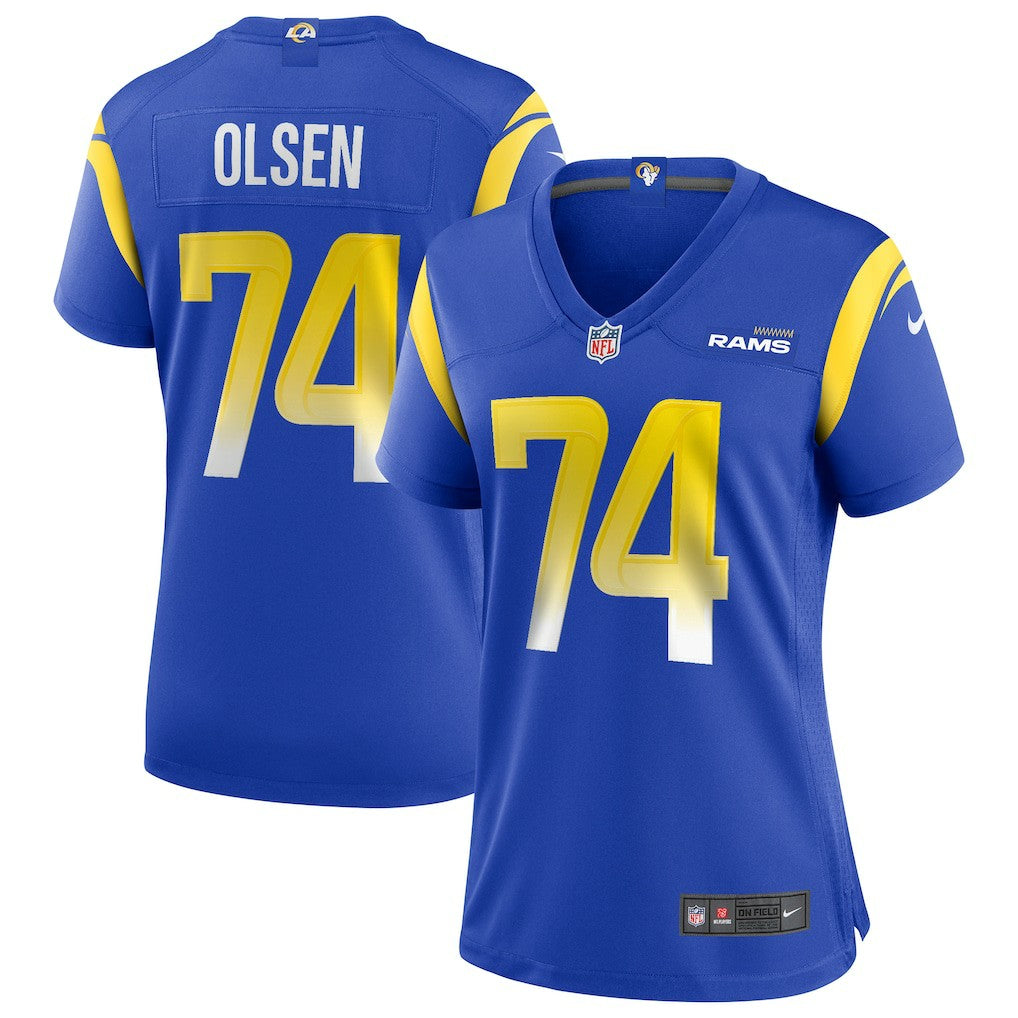 Nike Merlin Olsen Los Angeles Rams Women's Game Retired Player Jersey Royal