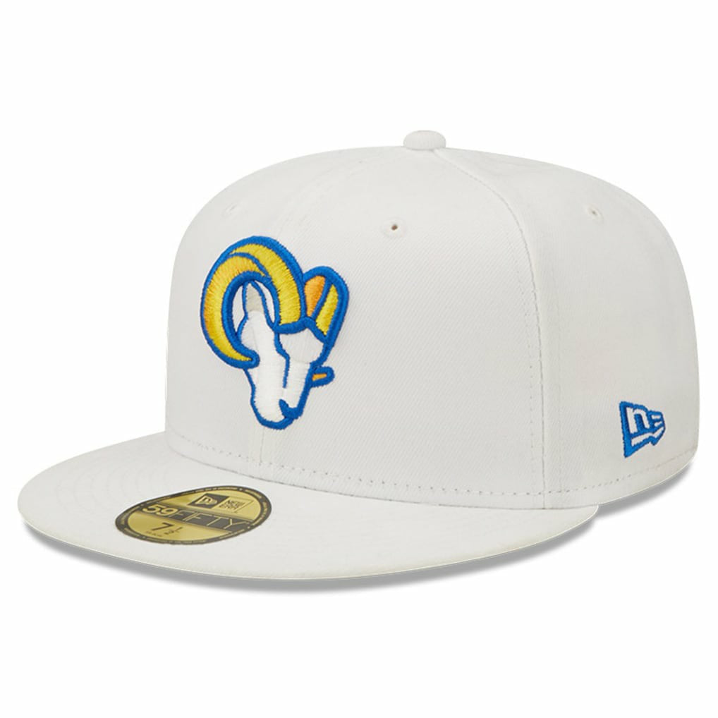Los Angeles Rams New Era Omaha Ram Head 59FIFTY Fitted Hat White