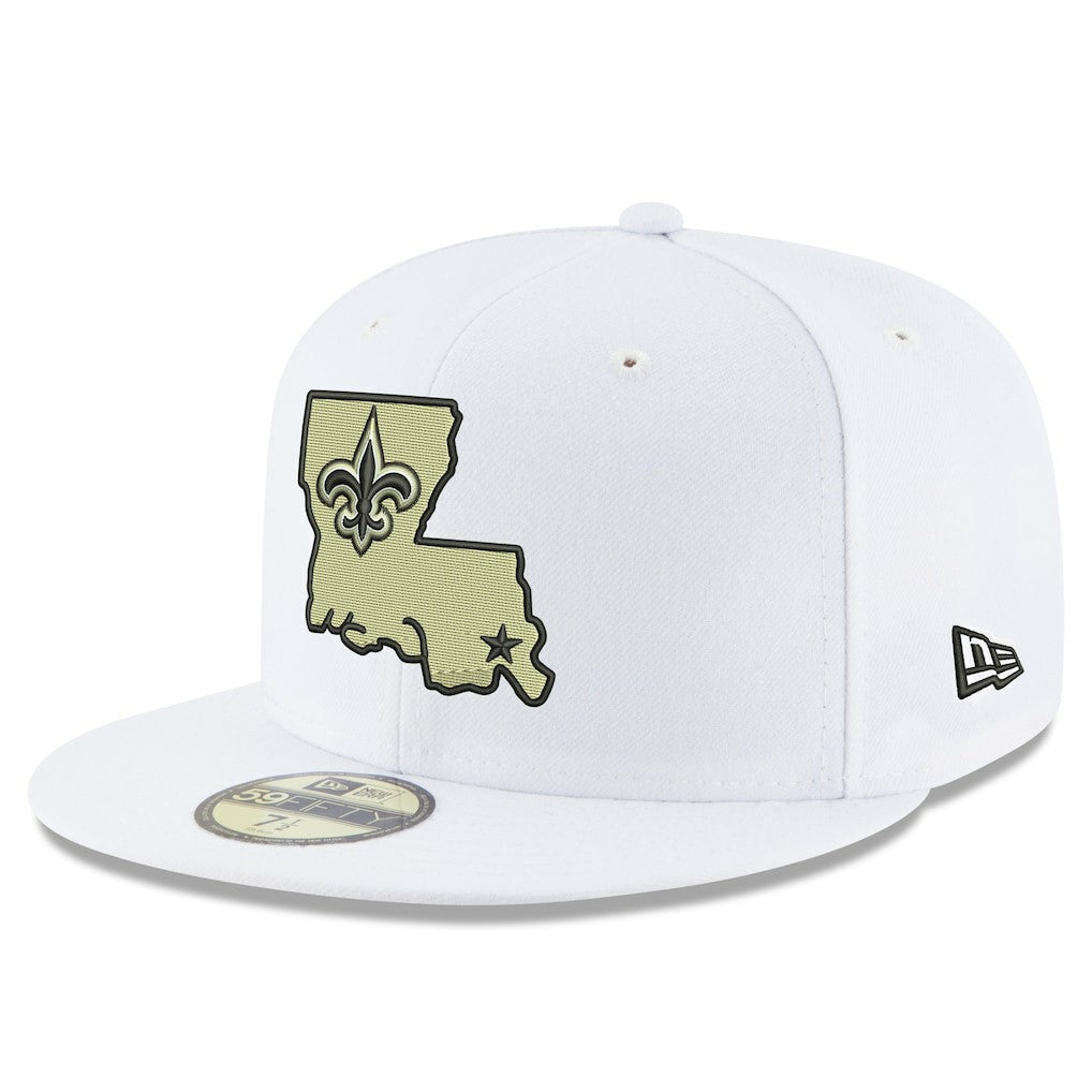 New Orleans Saints New Era Omaha Alternate Logo 59FIFTY Fitted Hat White