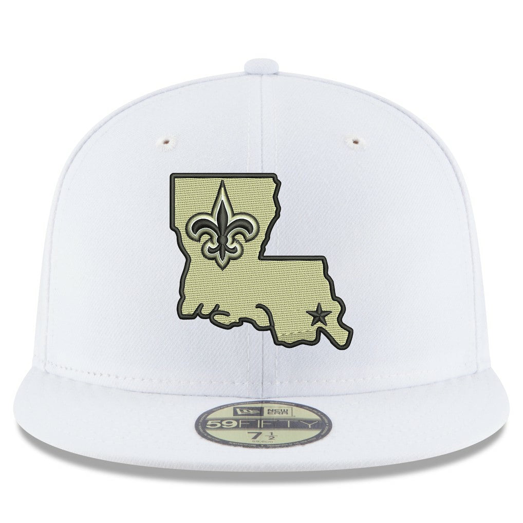 New Orleans Saints New Era Omaha Alternate Logo 59FIFTY Fitted Hat White
