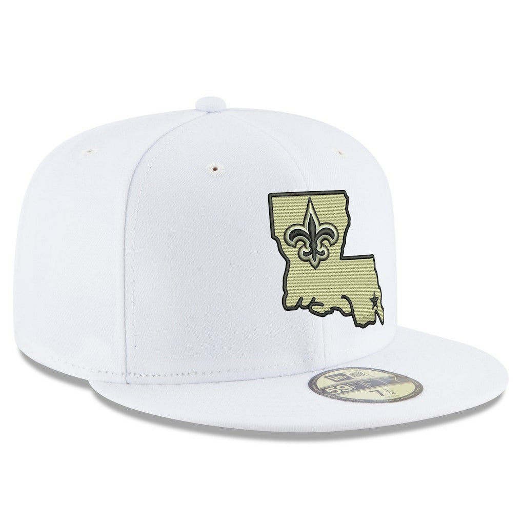 New Orleans Saints New Era Omaha Alternate Logo 59FIFTY Fitted Hat White