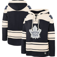Toronto Maple Leafs '47 Superior Lacer Pullover Hoodie - Navy/Cream - NHL 3996210