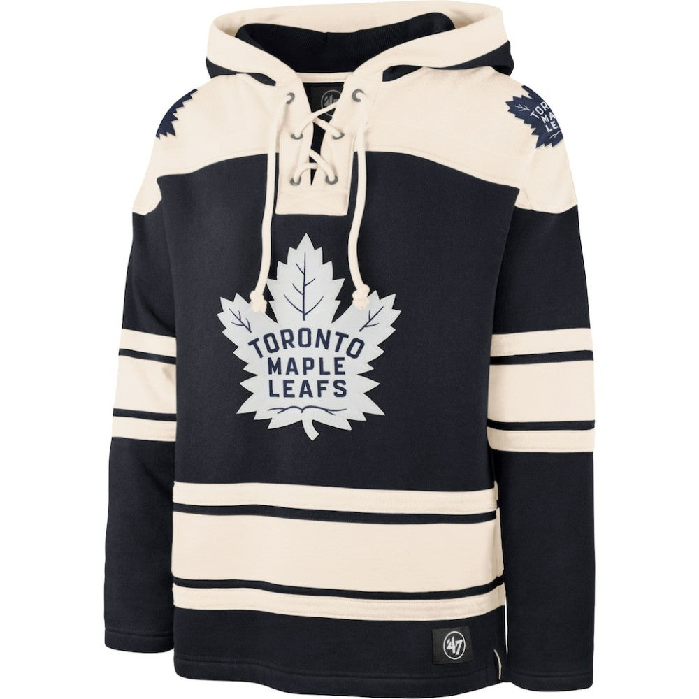 Toronto Maple Leafs '47 Superior Lacer Pullover Hoodie - Navy/Cream - NHL 3996210