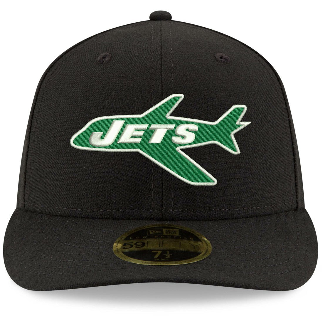 New York Jets New Era Omaha Throwback Low Profile 59FIFTY Fitted Hat Black
