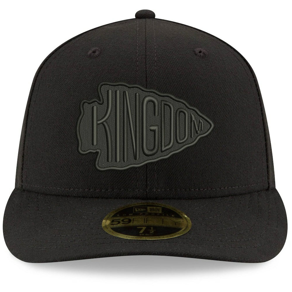 Kansas City Chiefs New Era Alternate Logo Black on Black Low Profile 59FIFTY II Fitted Hat Black