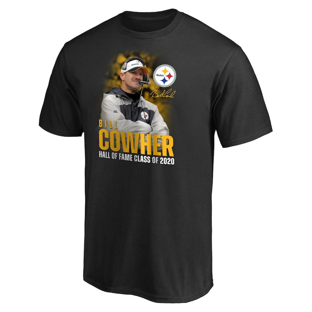 Fanatics Bill Cowher Pittsburgh Steelers 2020 Pro Football Hall of Fame Inductee Coach Graphic T-Shirt Black