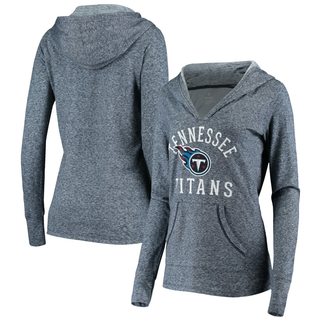 Fanatics Tennessee Titans Women's Doubleface Slub Pullover Hoodie Heather Navy