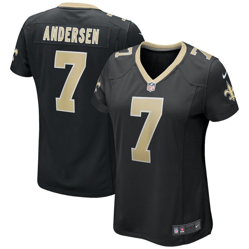 Nike Morten Andersen New Orleans Saints Women's Game Retired Player Jersey Black