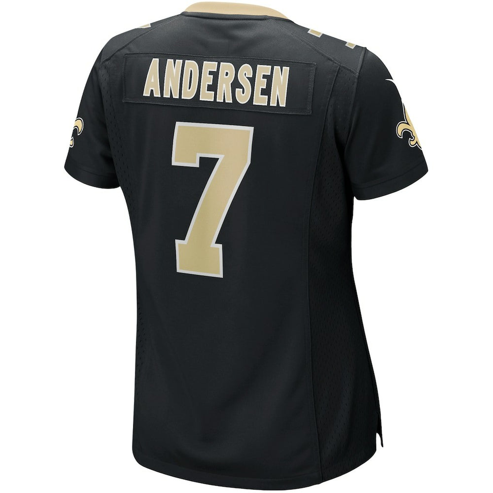 Nike Morten Andersen New Orleans Saints Women's Game Retired Player Jersey Black