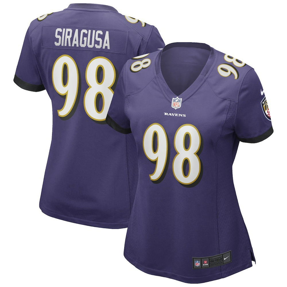 Nike Tony Siragusa Baltimore Ravens Women's Game Retired Player Jersey Purple