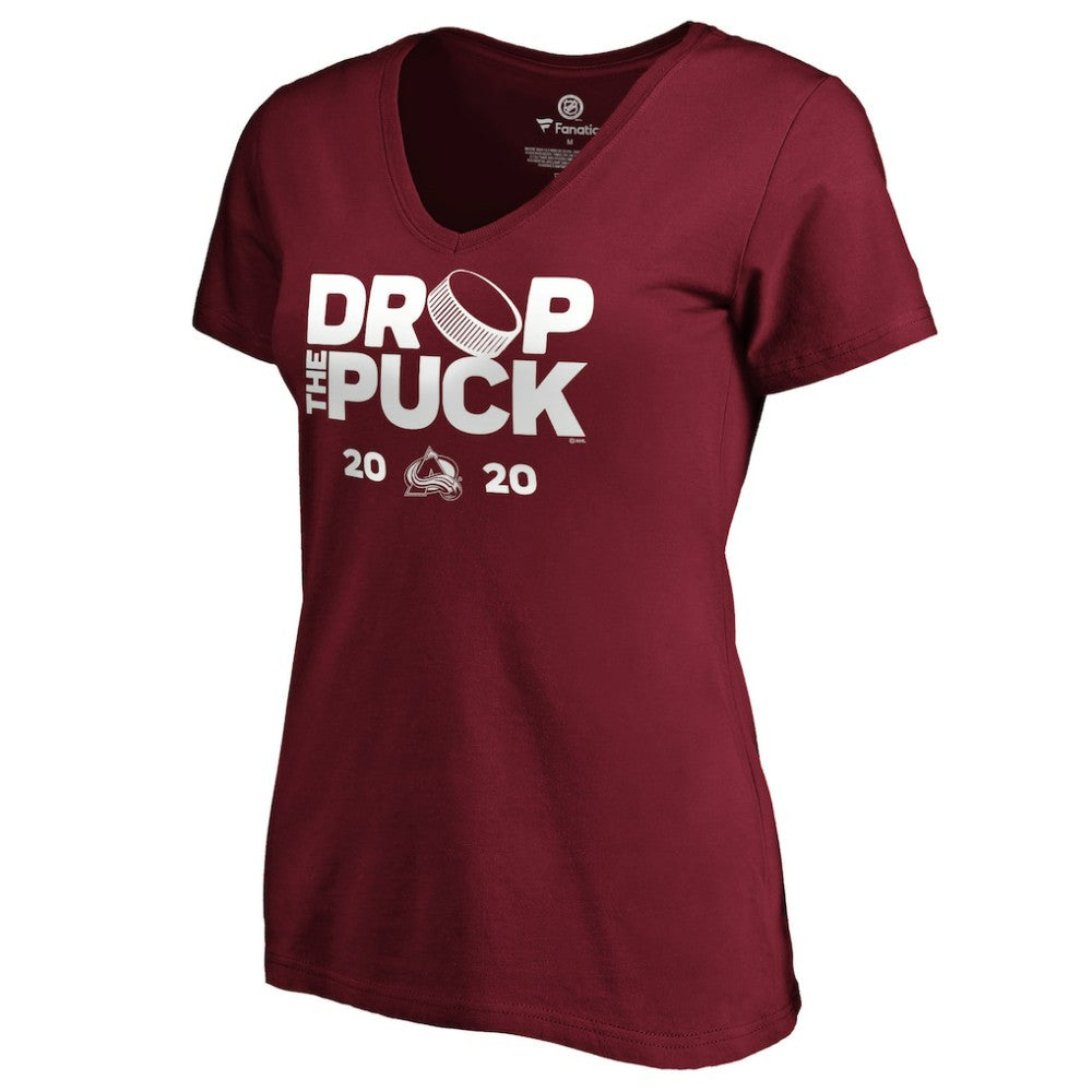 Colorado Avalanche Women's Drop the Puck V-Neck T-Shirt - Garnet - NHL 4001722