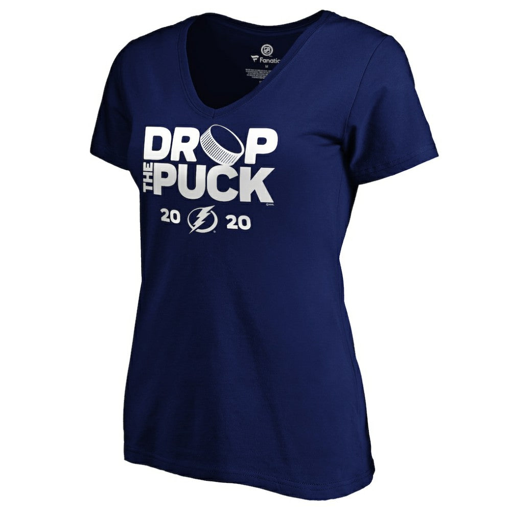 Tampa Bay Lightning Women's Drop the Puck V-Neck T-Shirt - Royal - NHL 4002170