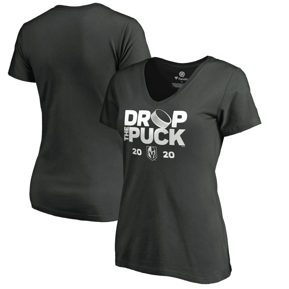 Vegas Golden Knights Women's Drop the Puck V-Neck T-Shirt - Black - NHL 4002173