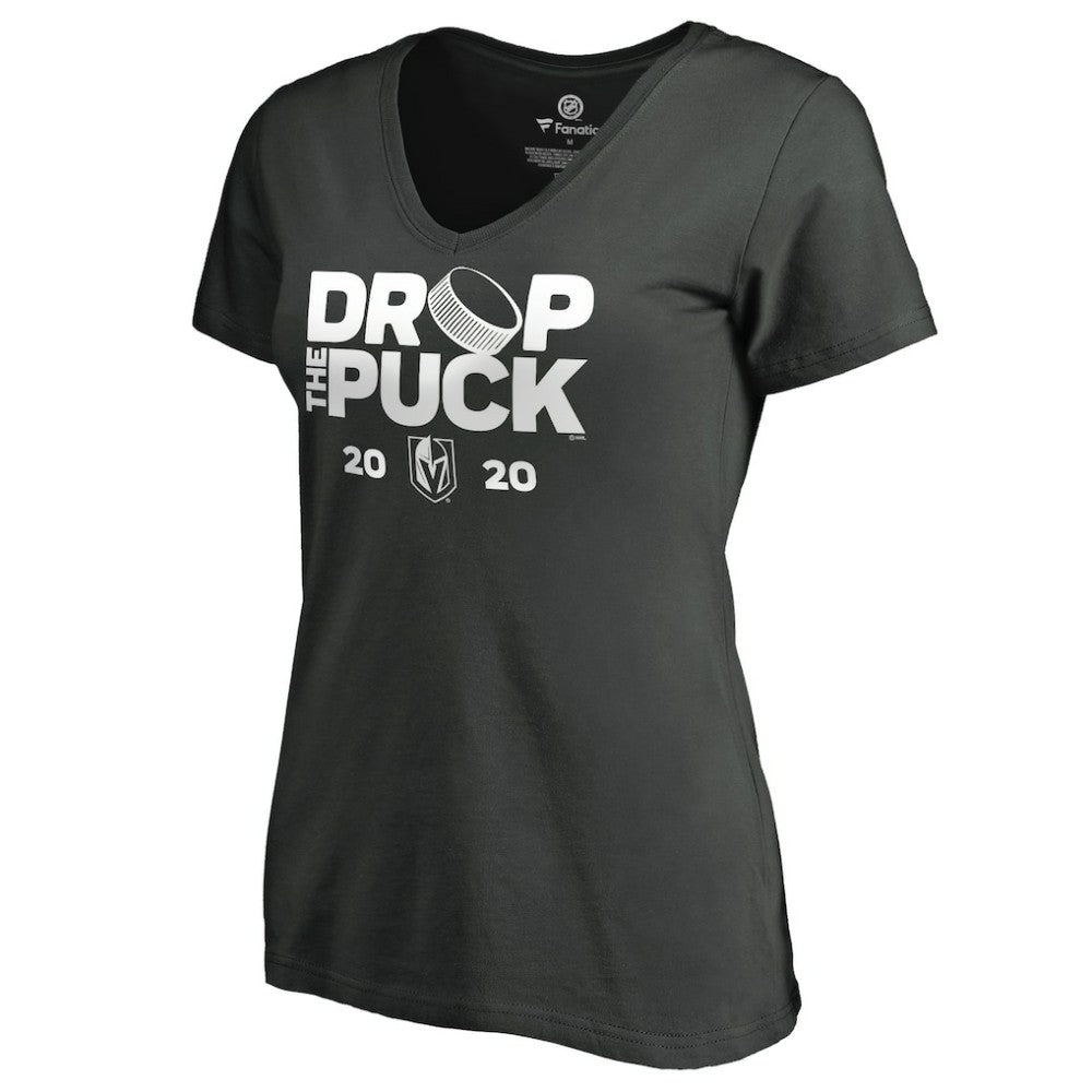 Vegas Golden Knights Women's Drop the Puck V-Neck T-Shirt - Black - NHL 4002173