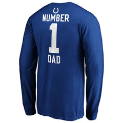 Indianapolis Colts #1 Dad Long Sleeve Team Logo T-Shirt Royal
