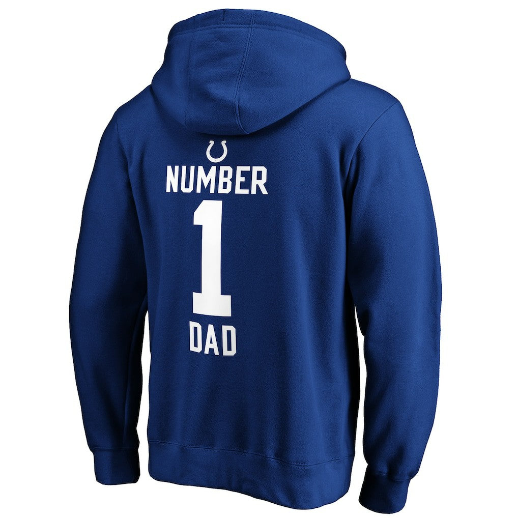 Indianapolis Colts #1 Dad Pullover Hoodie Royal