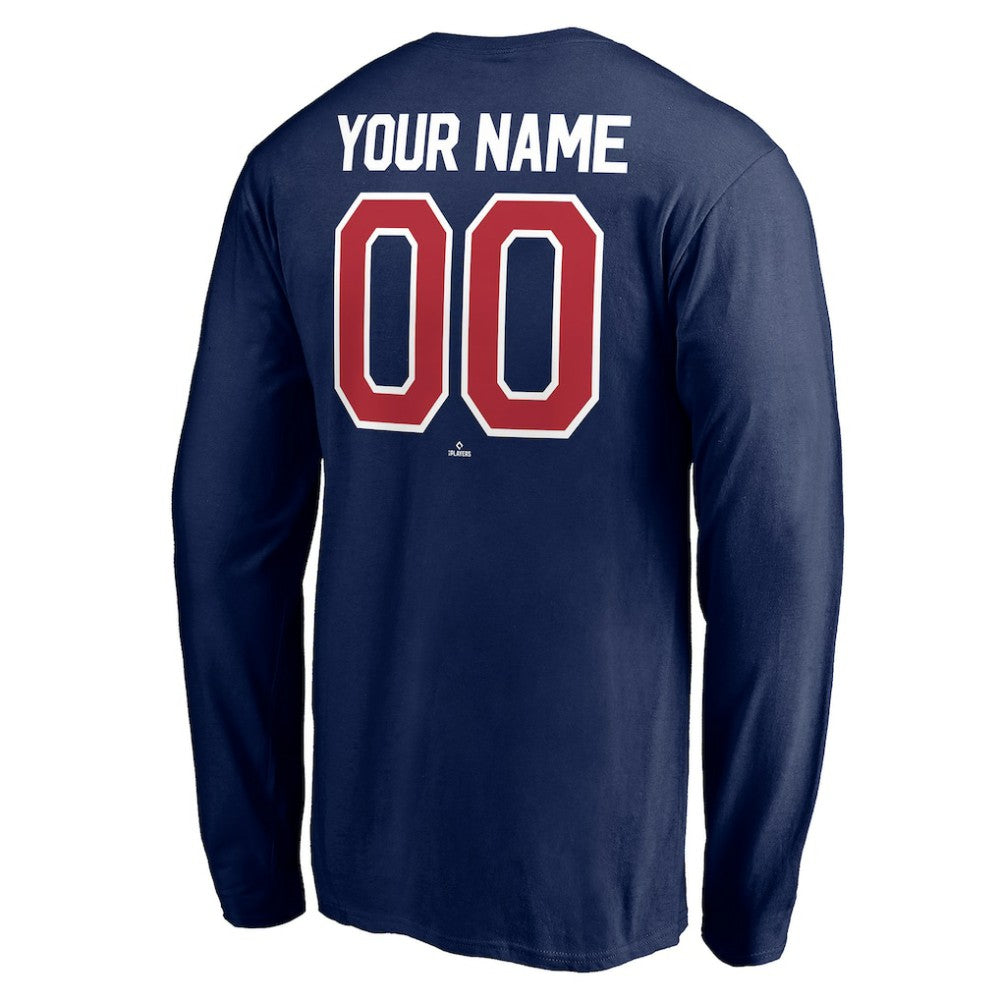 Atlanta Braves Personalized Winning Streak Name & Number Long Sleeve T-Shirt - Navy - MLB Lifestyle