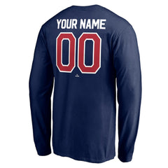 Atlanta Braves Personalized Winning Streak Name & Number Long Sleeve T-Shirt - Navy - MLB Lifestyle