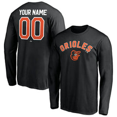Baltimore Orioles Personalized Winning Streak Name & Number Long Sleeve T-Shirt - Black - MLB Discount