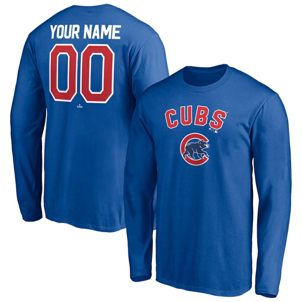 Chicago Cubs Personalized Winning Streak Name & Number Long Sleeve T-Shirt - Royal - MLB Discount