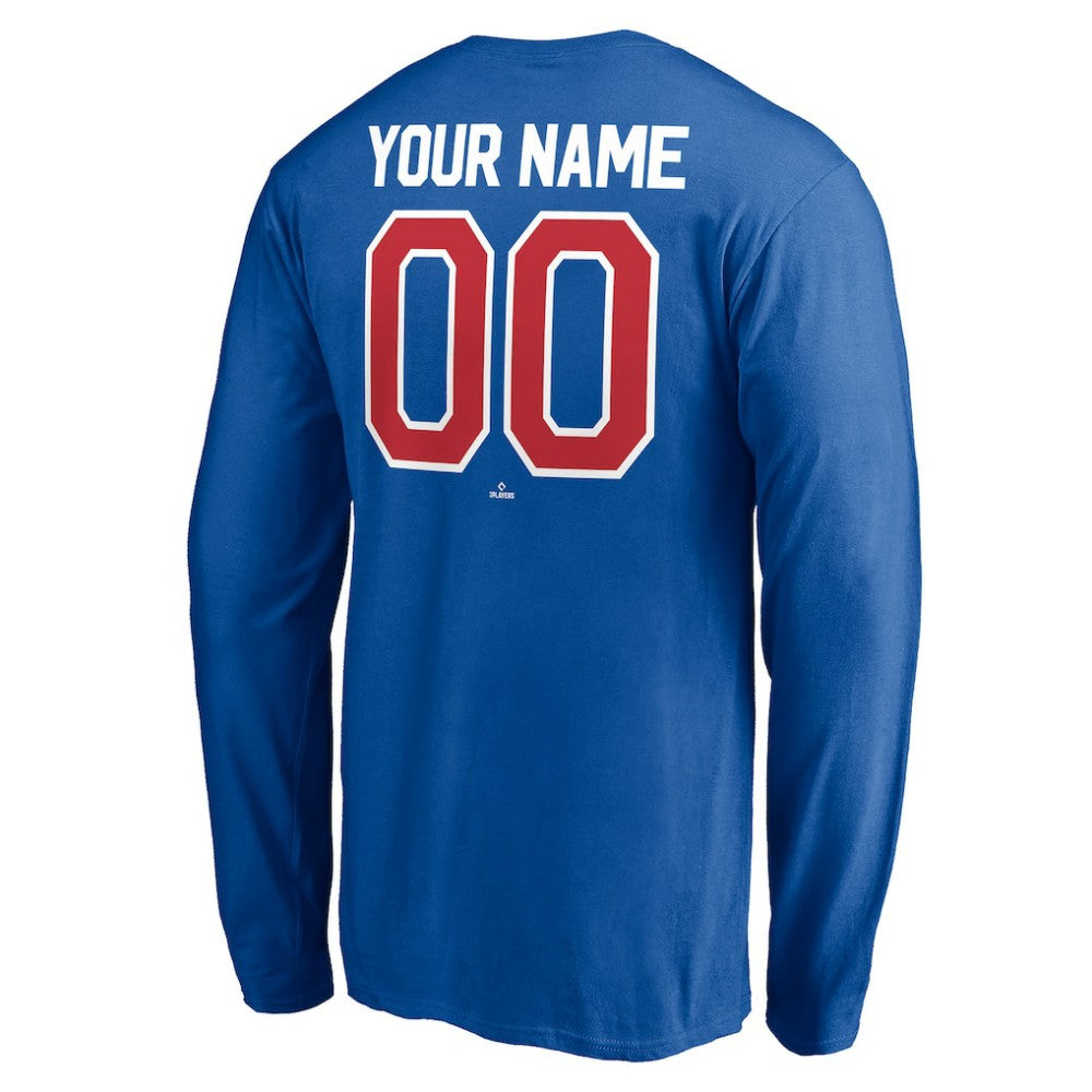 Chicago Cubs Personalized Winning Streak Name & Number Long Sleeve T-Shirt - Royal - MLB Discount